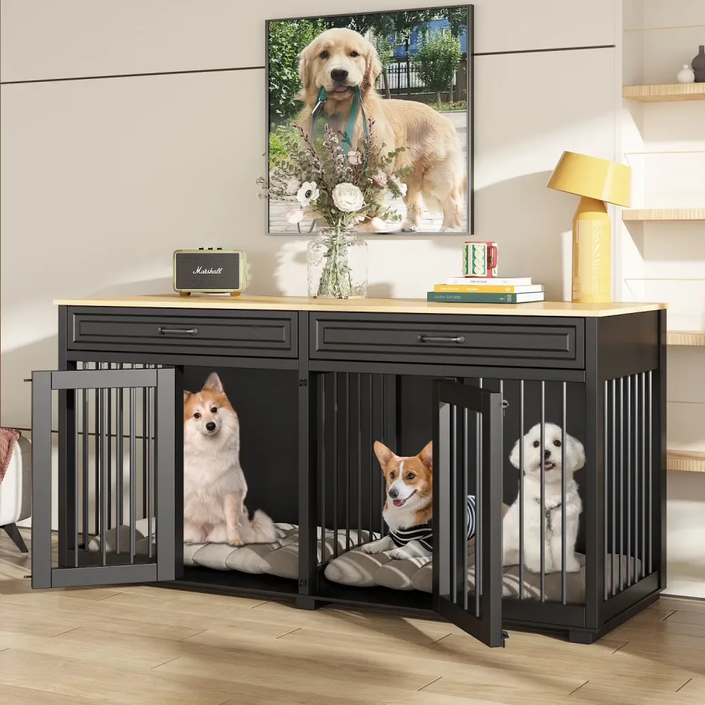Dog Crate 64.6" black 9 inch