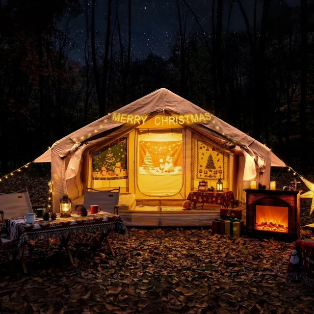 Camping Tent waterproof windproof beige