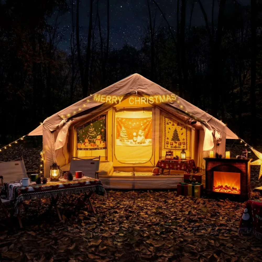 Camping Tent waterproof windproof beige
