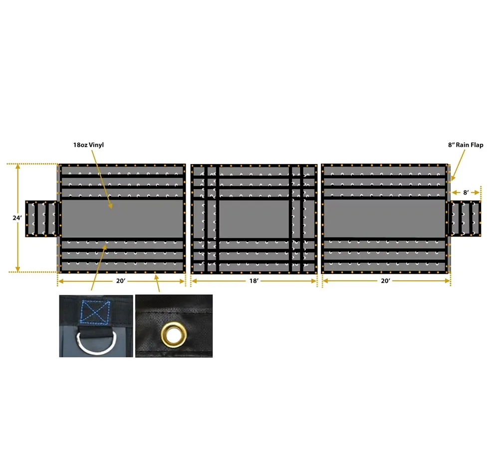 Flatbed Trailer 8 ft 24' 18 oz