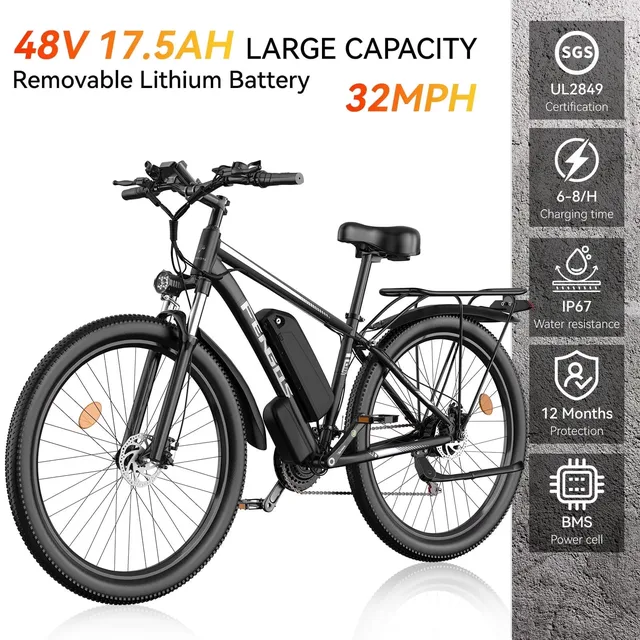 Electric Bicycle 48v 27.5" white