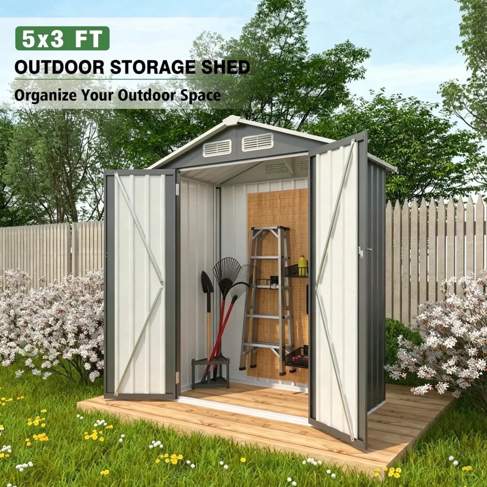 Storage Shed 5' 3' gray