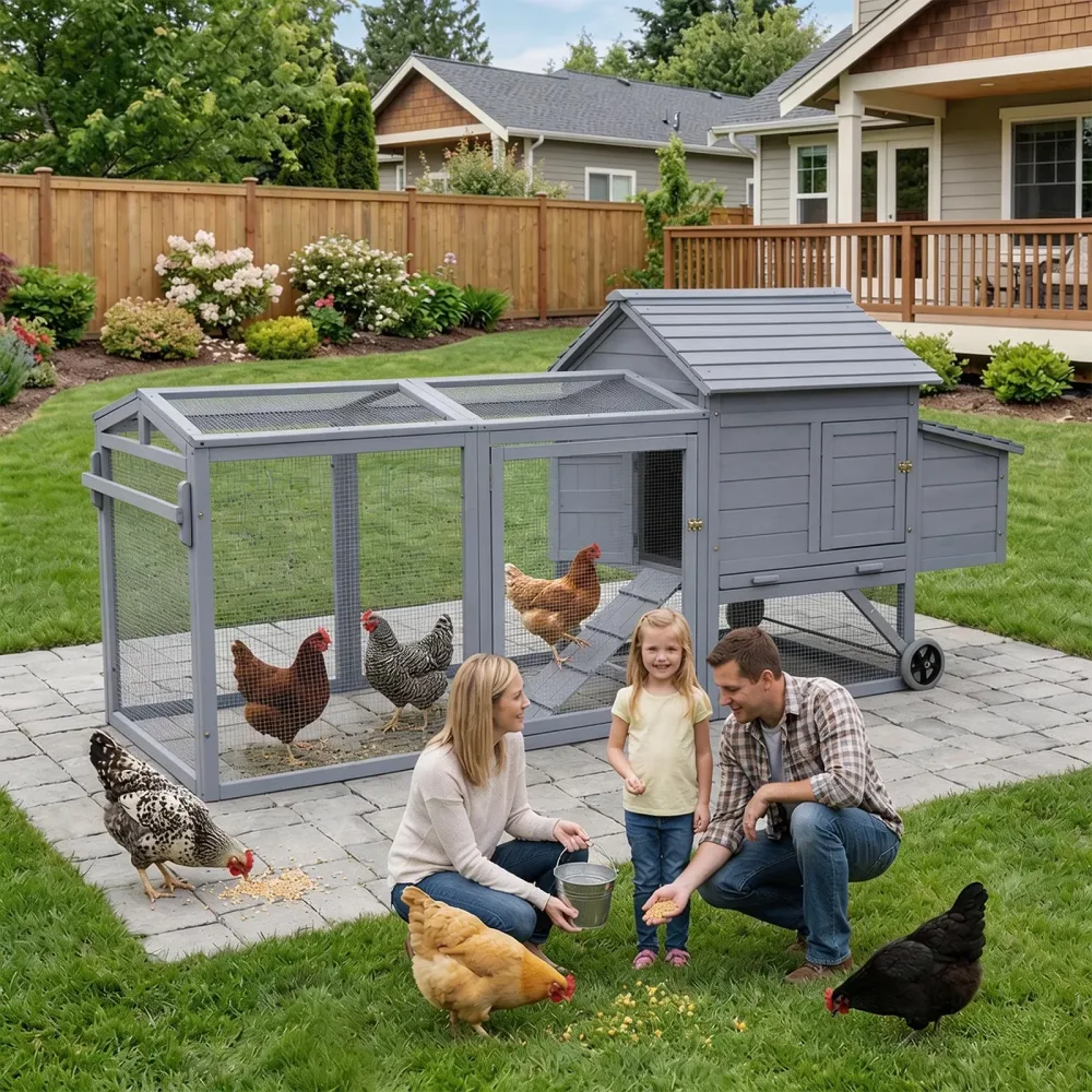 Chicken Coop 98" grey 97.8 inches