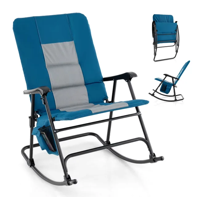 Rocking Chair folding blue 500 lbs
