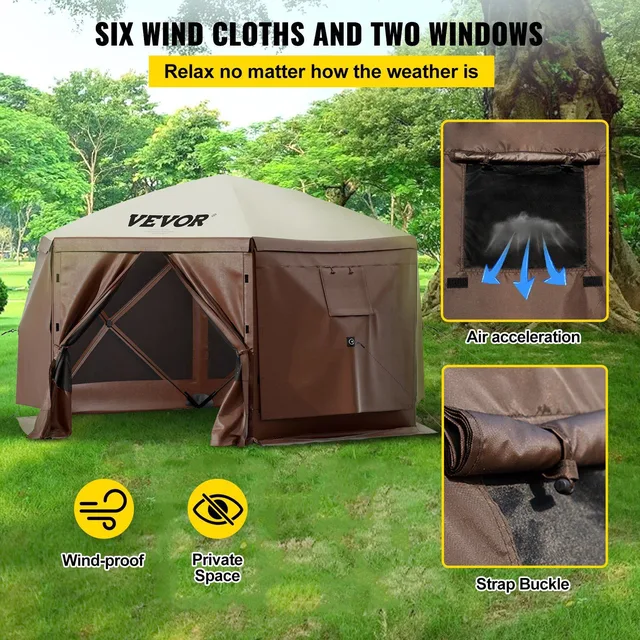 Tent portable brown beige