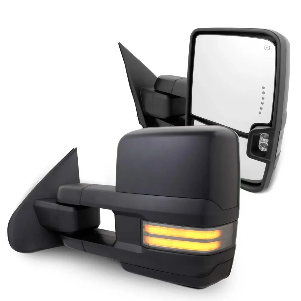 Mirror black led telescoping