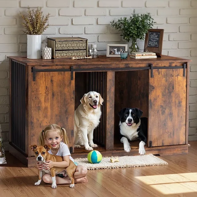 Dog Crate heavy-duty brown 60.6"