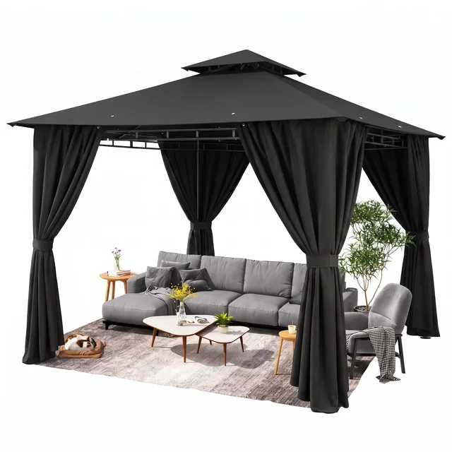 Gazebo Canopy 10' brown 6-8 people