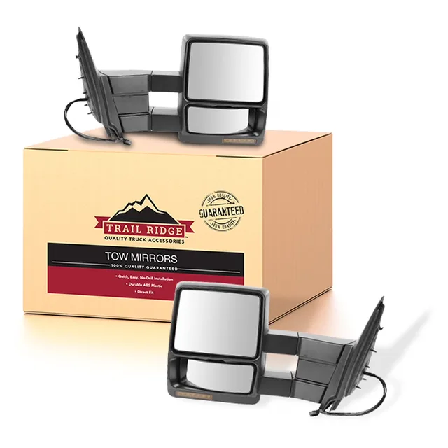 Tow Mirror black folding telescoping