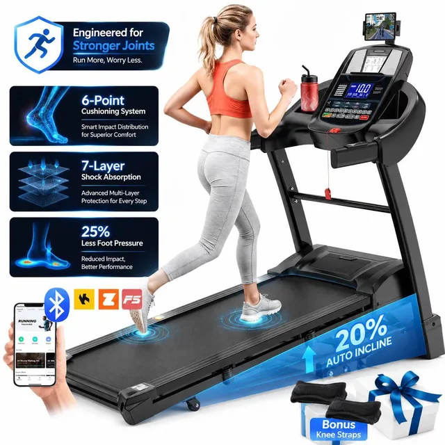 Folding Treadmill 5.1hp 300 lbs