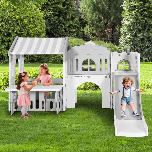 Backyard Playground 9 in gray white