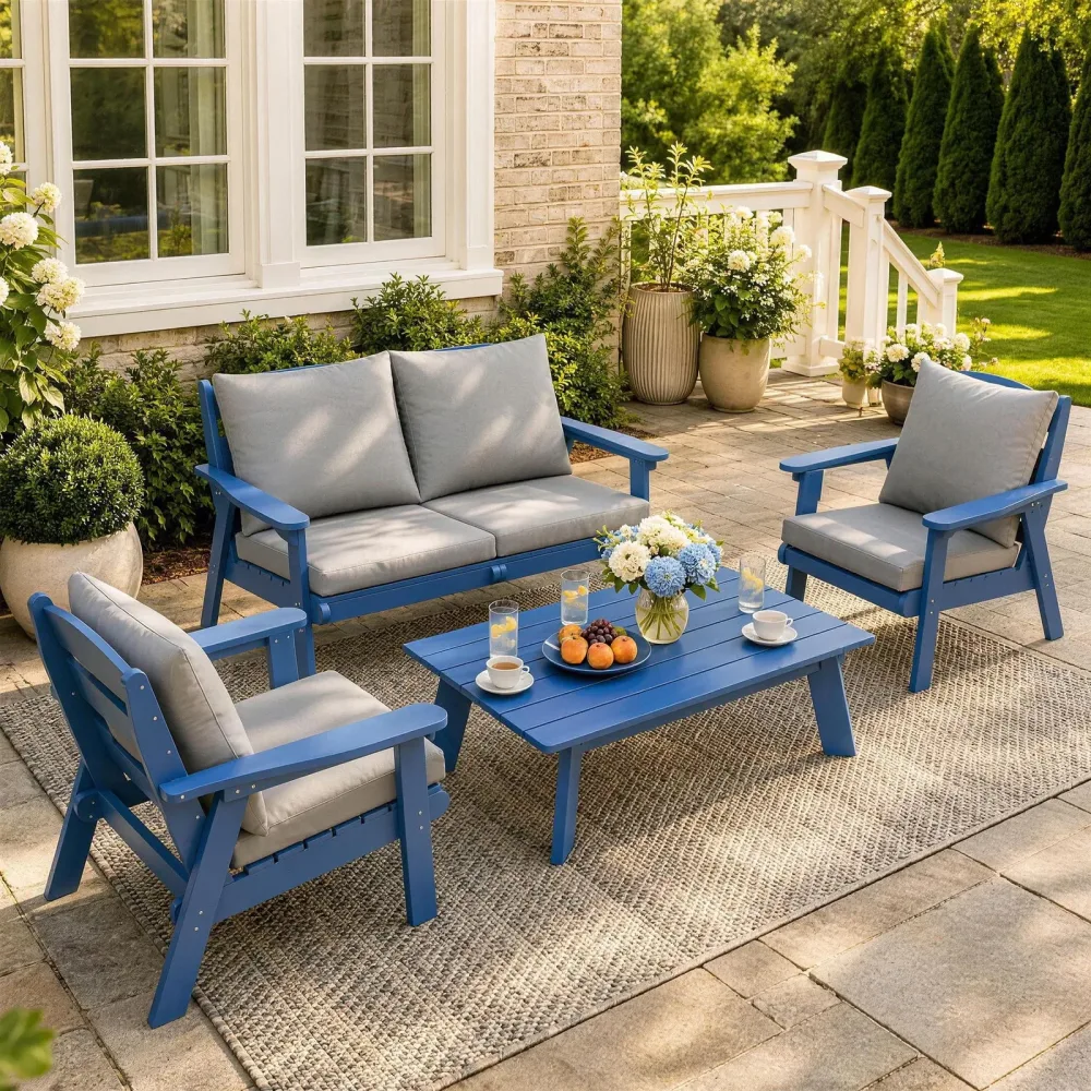 Patio Furniture black grey blue