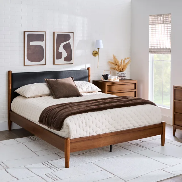 Platform Bed black 86.38" 64.53"