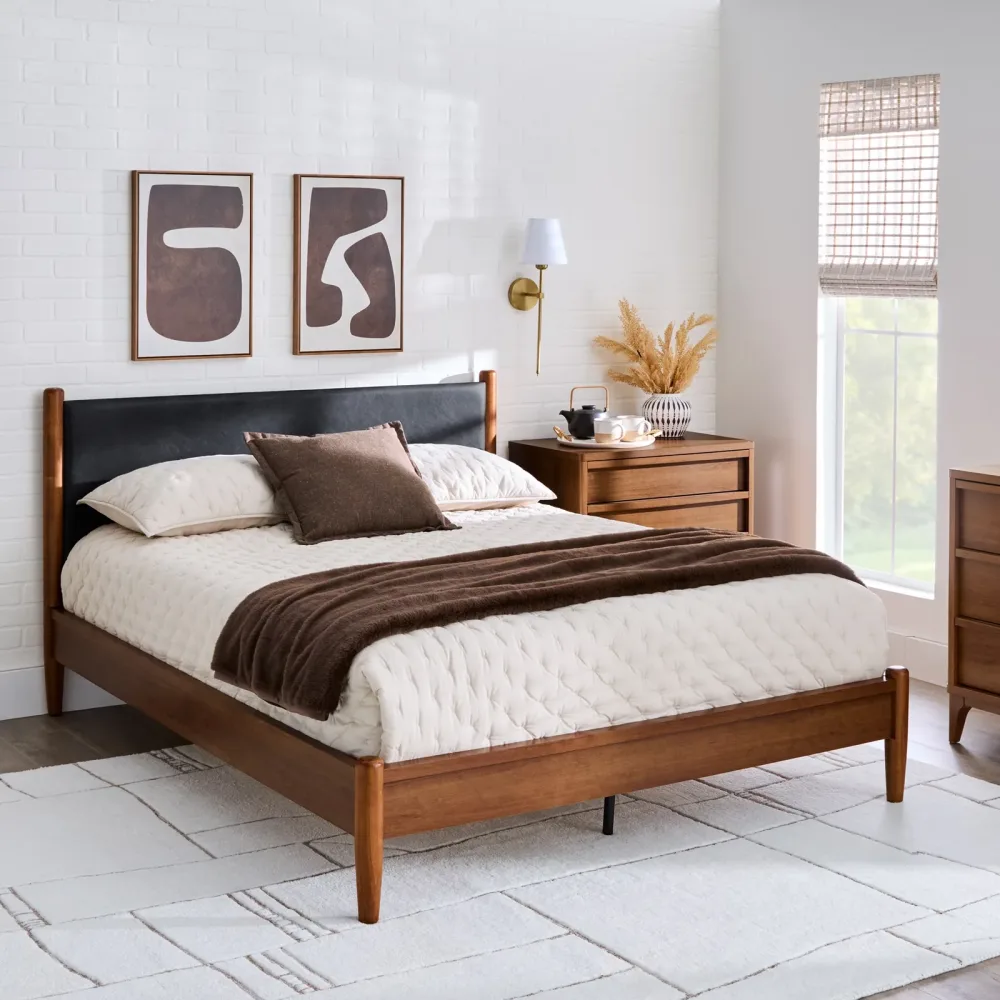 Platform Bed black 86.38" 64.53"
