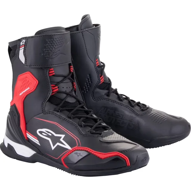Shoe black red white