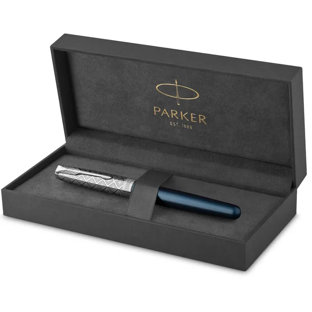 Fountain Pen blue black silver