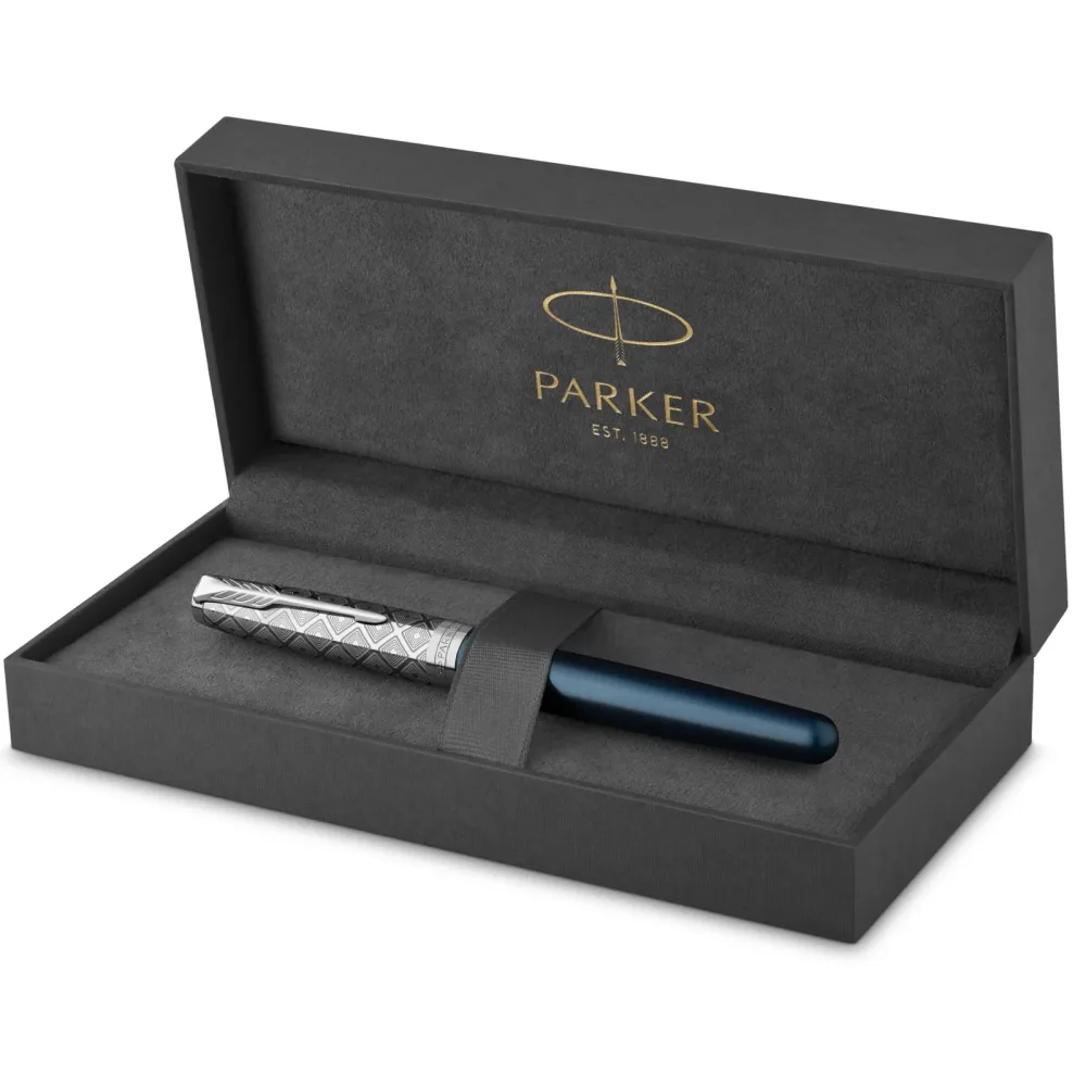 Fountain Pen blue black silver