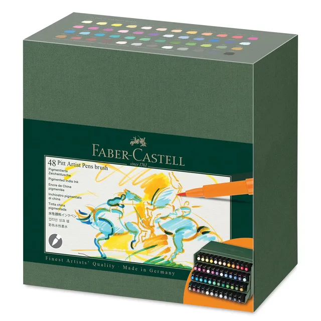 Pens yellow blue green
