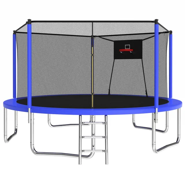 Backyard Trampoline 14ft heavy-duty green