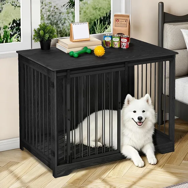 Dog Crate 46.9" brown black