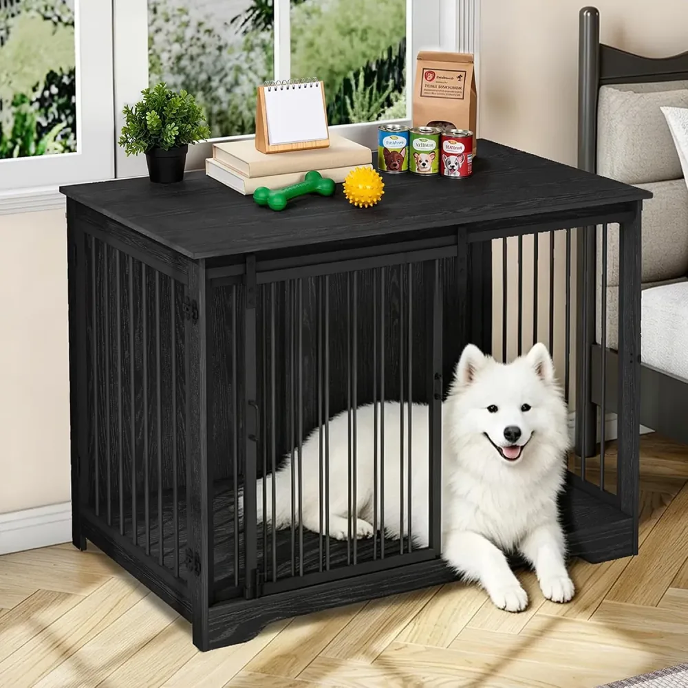 Dog Crate 46.9" brown black