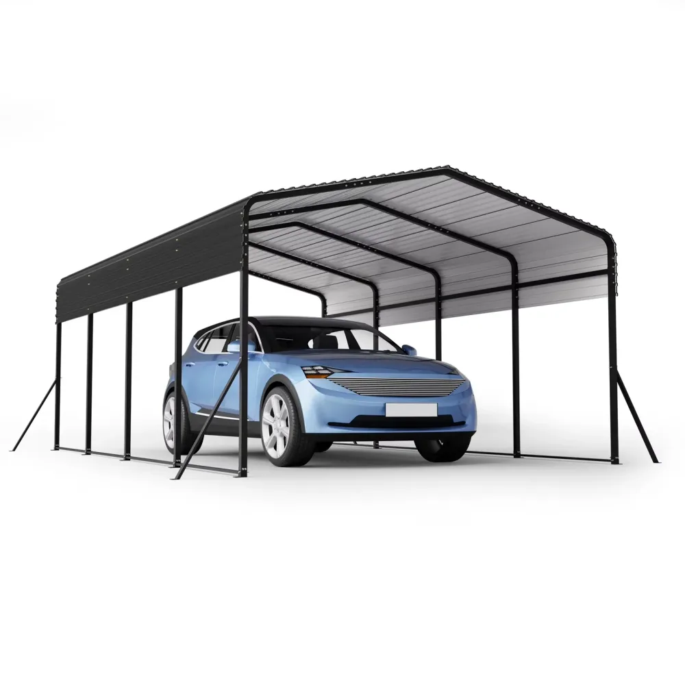 Metal Carport heavy-duty black 241.57 inches