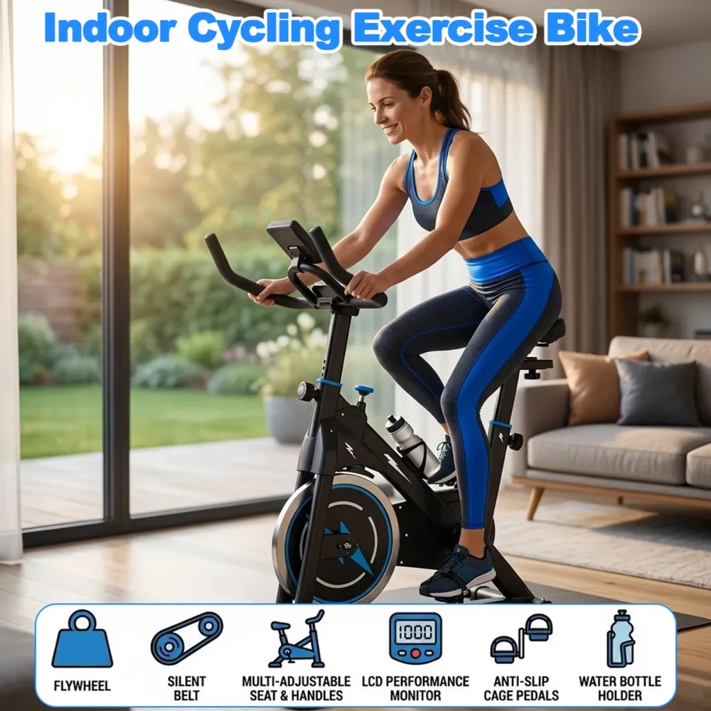 Exercise Bike adjustable portable black