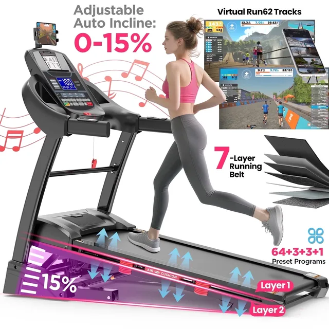 Foldable Treadmill 5hp 400lb