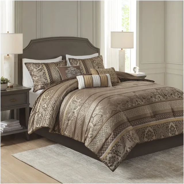 Jacquard Bedding brown 8oz 104"