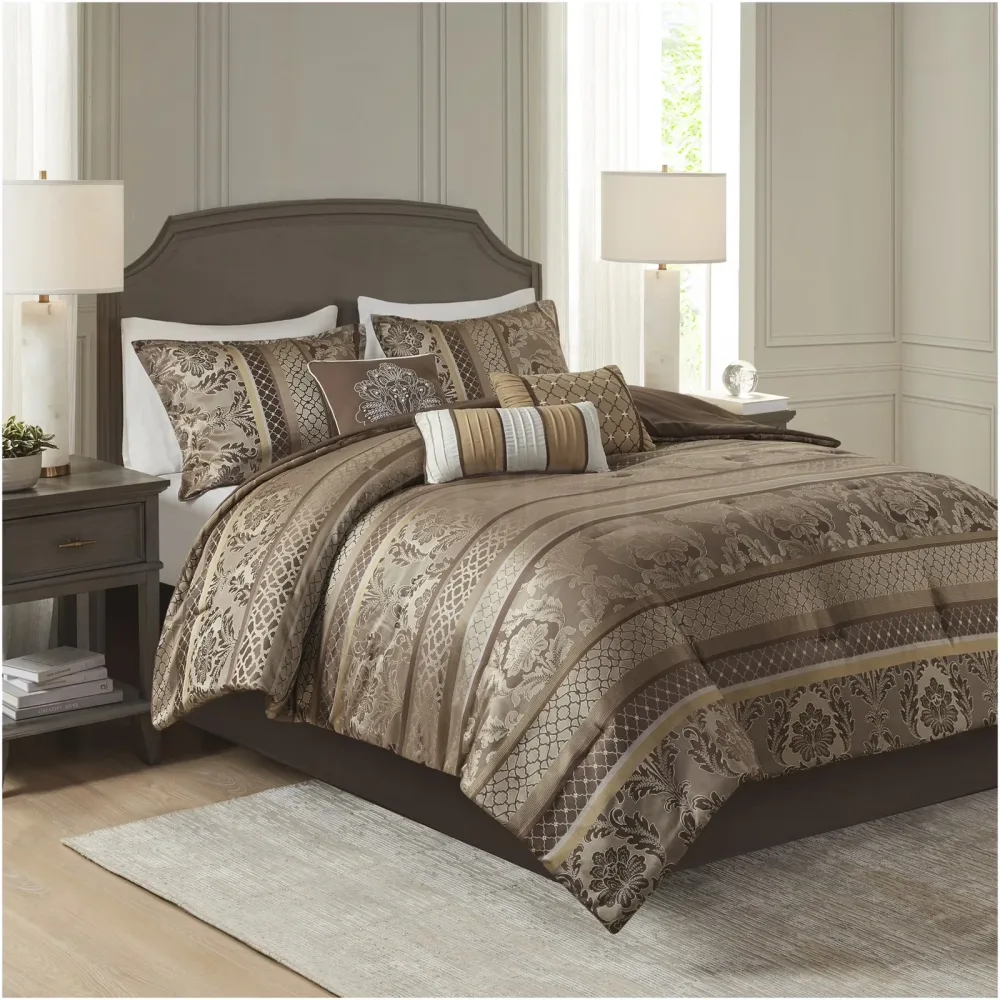 Jacquard Bedding brown 8oz 104"