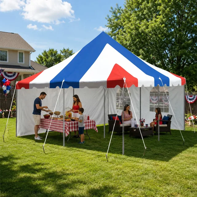 Party Canopy 15' white red