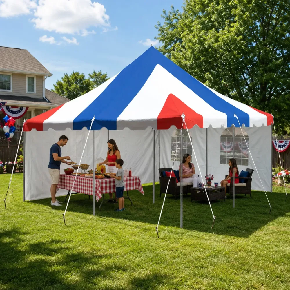 Party Canopy 15' white red