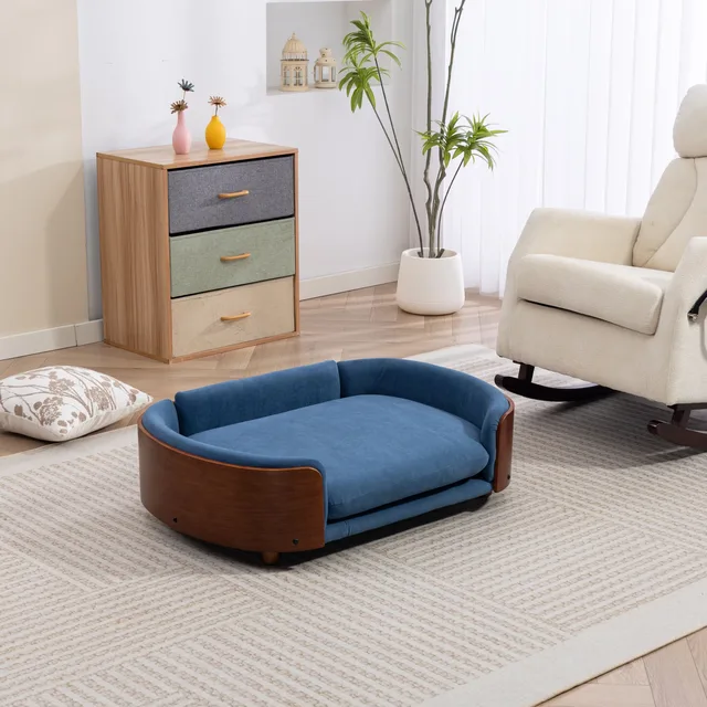 Dog Bed gray blue 35-75 lbs