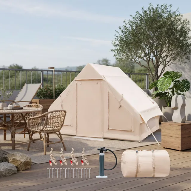 Camping Tent 6 people waterproof beige