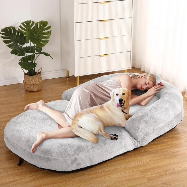 Dog Bed 71" foldable grey
