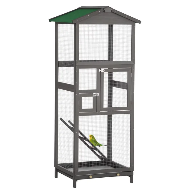 Wooden Bird 65" grey 26.75"