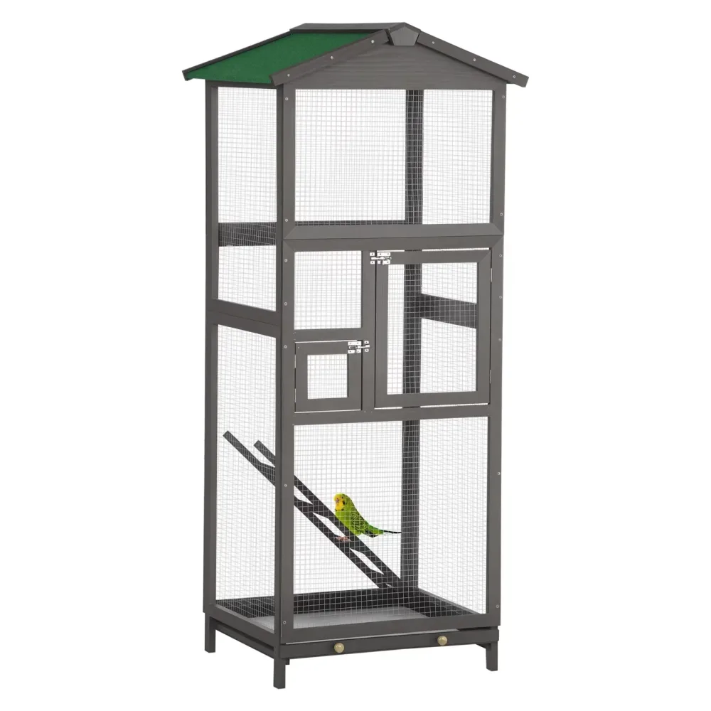 Wooden Bird 65" grey 26.75"