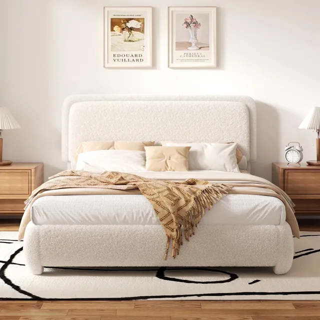 Bed Frame adjustable beige 79.52"