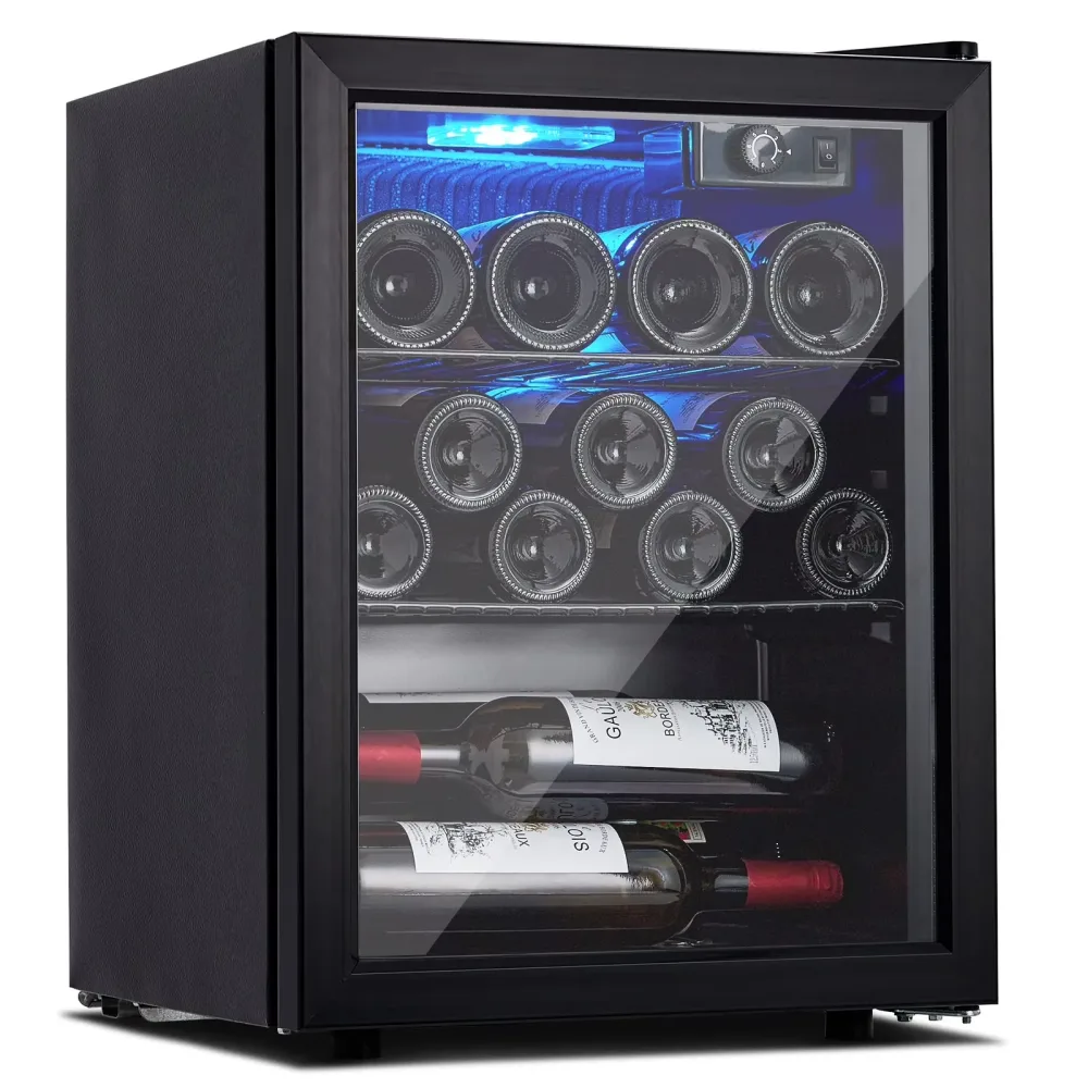 Wine Cooler black adjustable red