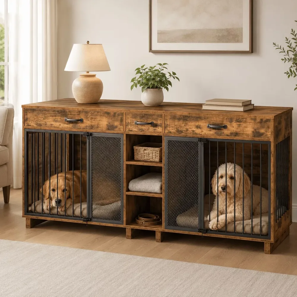 Dog Crate 82.6" brown