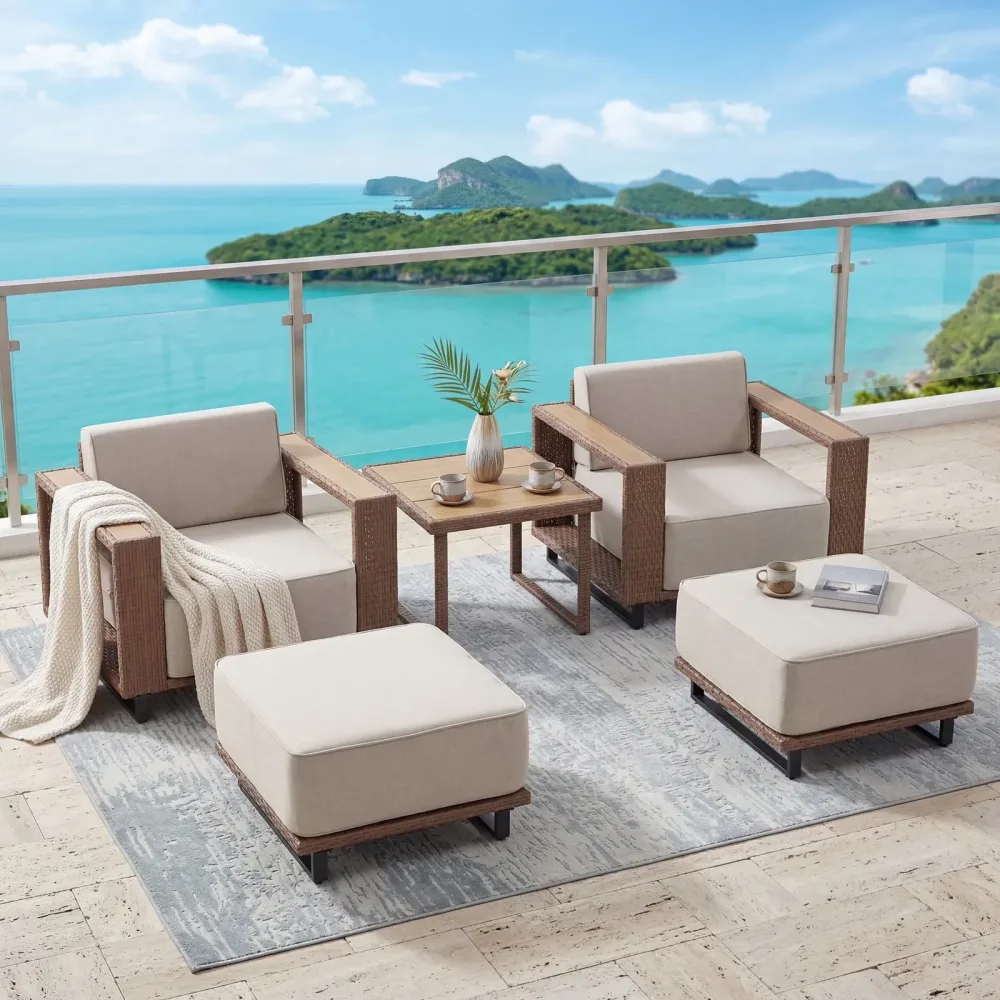Patio Conversation brown beige 4-6 people