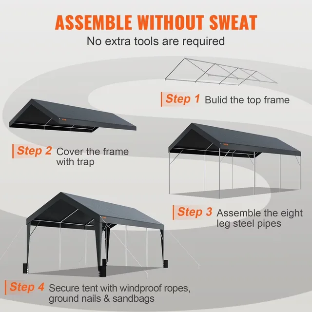 Carport Canopy 10' white portable