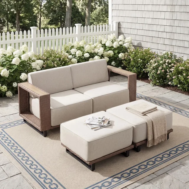 Rattan Patio beige 2 people brown