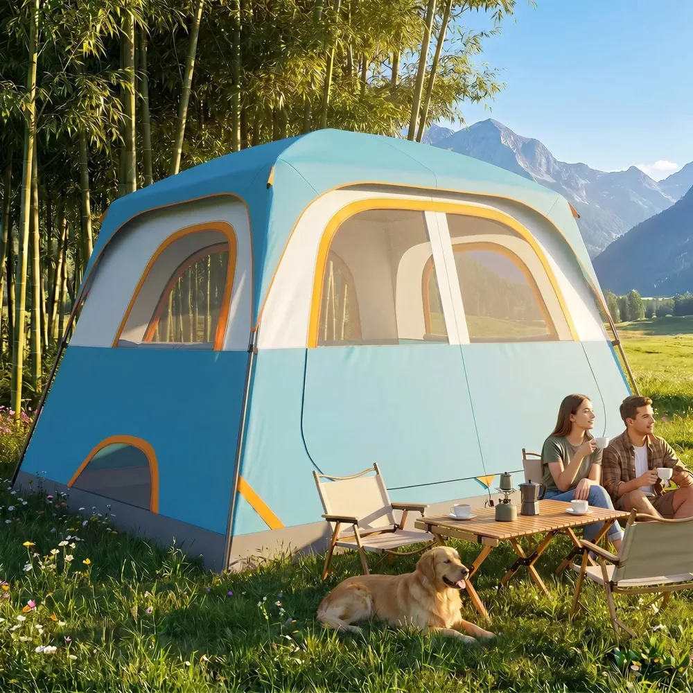 Family Camping 6-8 person waterproof green