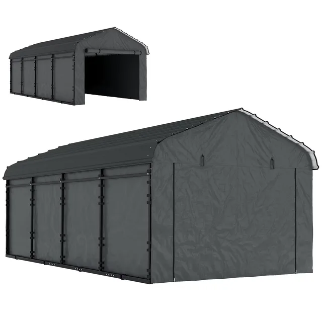 Metal Carport 12 ft 20 ft gray