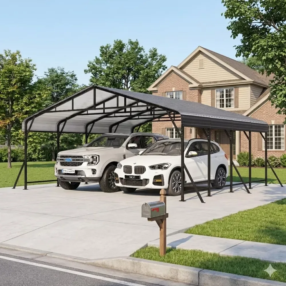 Metal Carport 20' heavy-duty 1.8"