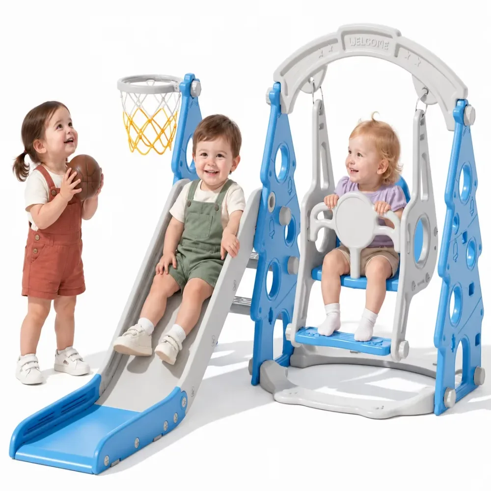 Backyard Playground 4 in blue 61.4"