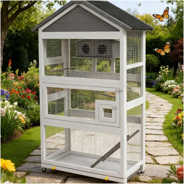 Wooden Bird black grey