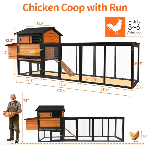 Chicken Coop waterproof brown black