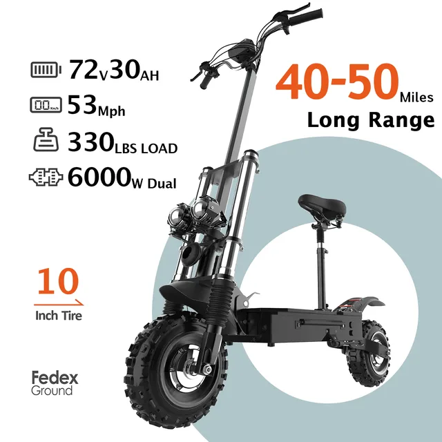 Electric Scooter 72v 6000w 11"